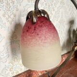 Lampe tulipe - Verrerie Schneider - verre marmoréen et laiton - années 20/30