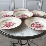 set of 6 hollow plates Longchamp pinks 30-40s