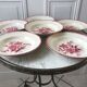 set of 6 hollow plates Longchamp pinks 30-40s
