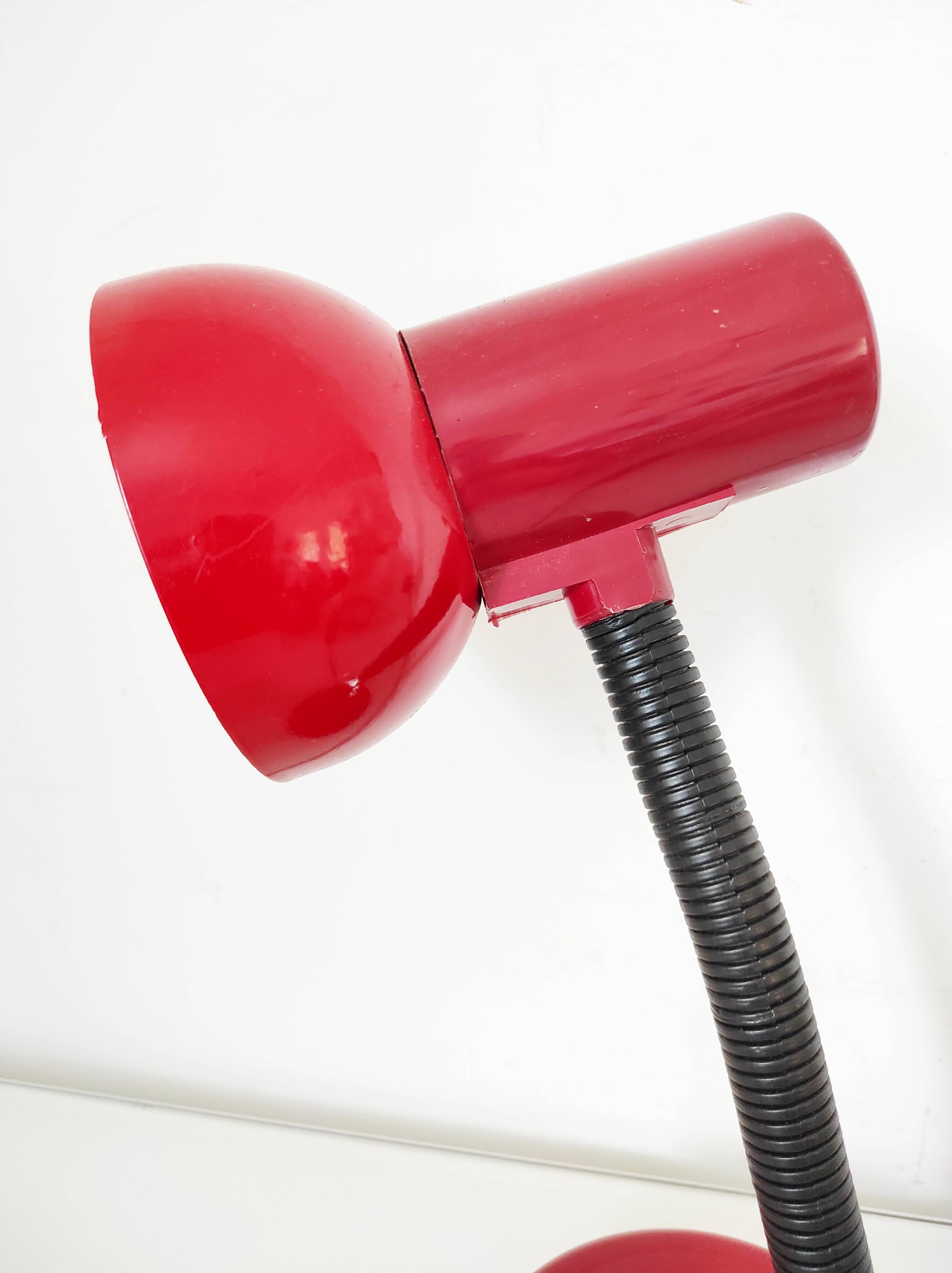 Red vintage lamp, 30.5 cm high