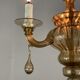 Murano glass lantern mordoré, three arms of light