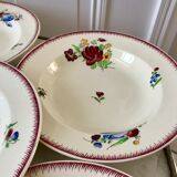 set of 6 Villeroy & Boch La Louvière soup plates, Belgian manufacture in Terre de Fer, early 20th century