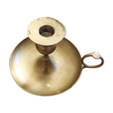 Large hand candlestick in gilded brass