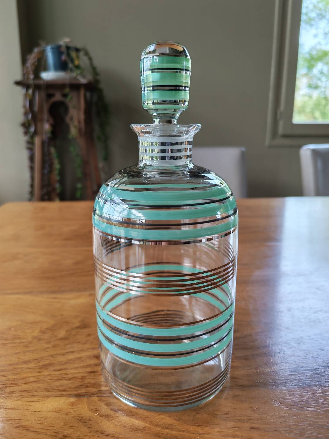 Art Deco carafe and 3 glasses