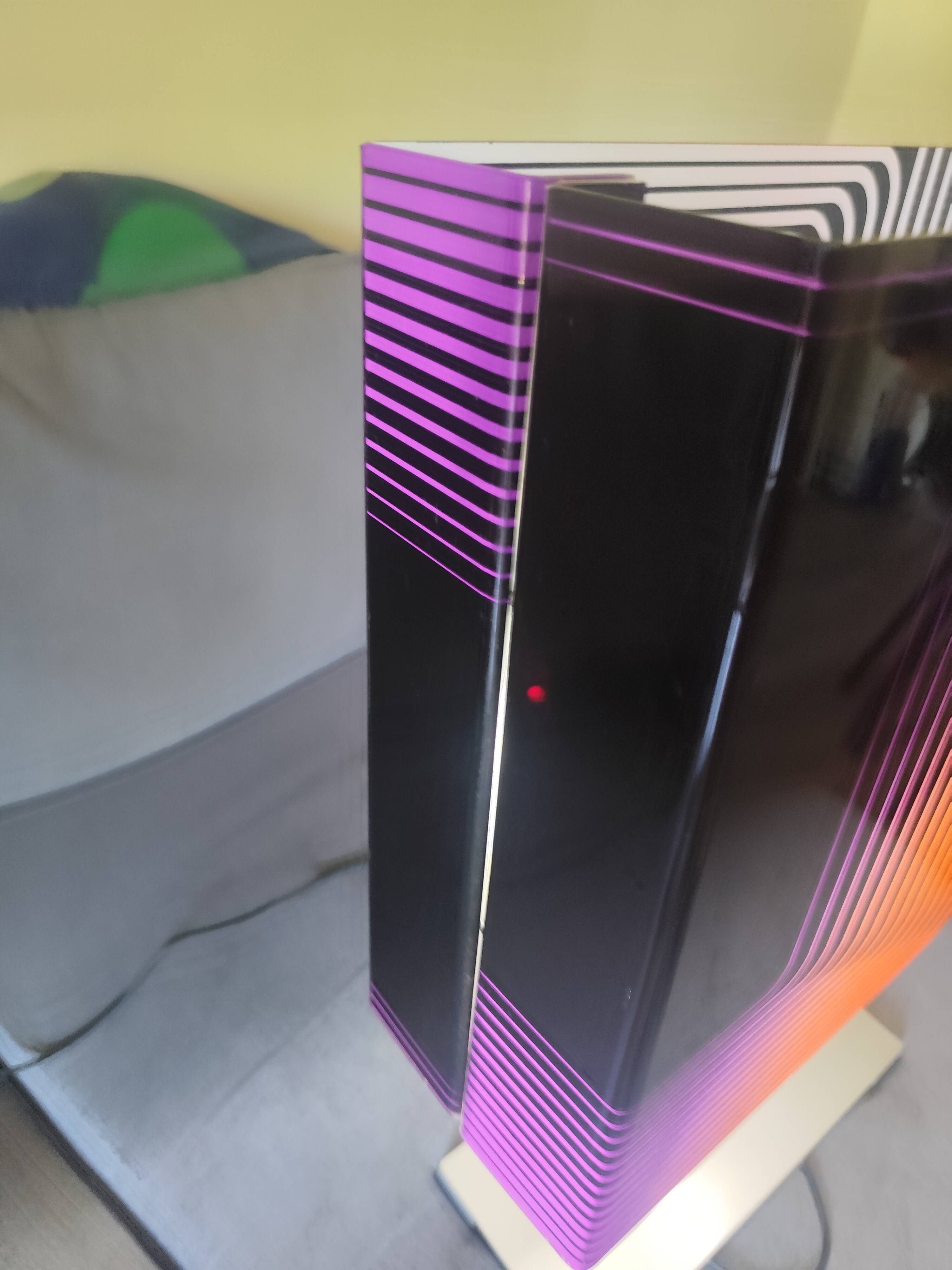 Lamp op art kinetic movement Vasarely Cruz Diez plexiglass and metal