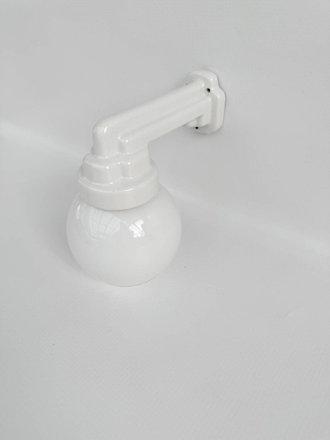 Antique art deco porcelain wall light