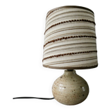 Stoneware lamp with its lampshade