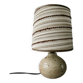 Stoneware lamp with its lampshade