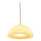 Italian space age beige plexiglass pendant lamp, 1970s