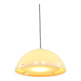 Lampe à suspension space age en plexiglas beige, italie, 1970s