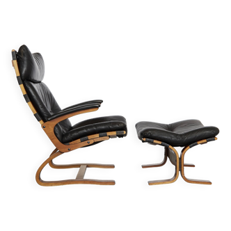 Chaise cantilever avec ottoman par Elsa & Nordahl Solheim pour Rybo Rykken