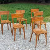 Set of 6 1950s bistro chairs