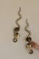 Pair of Egyptian Revival Style Engraved Brass Cobra Sconces