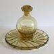 ART DECO Tray and Carafe Amber Yellow Glass