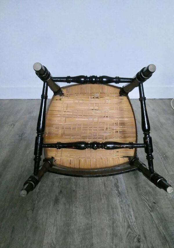 Chaise de nourrice provençale avec assise cannée, vers 1900