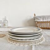 6 vintage mismatched blue and white porcelain dinner plates - Lot J