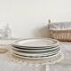 6 vintage mismatched blue and white porcelain dinner plates - Lot J