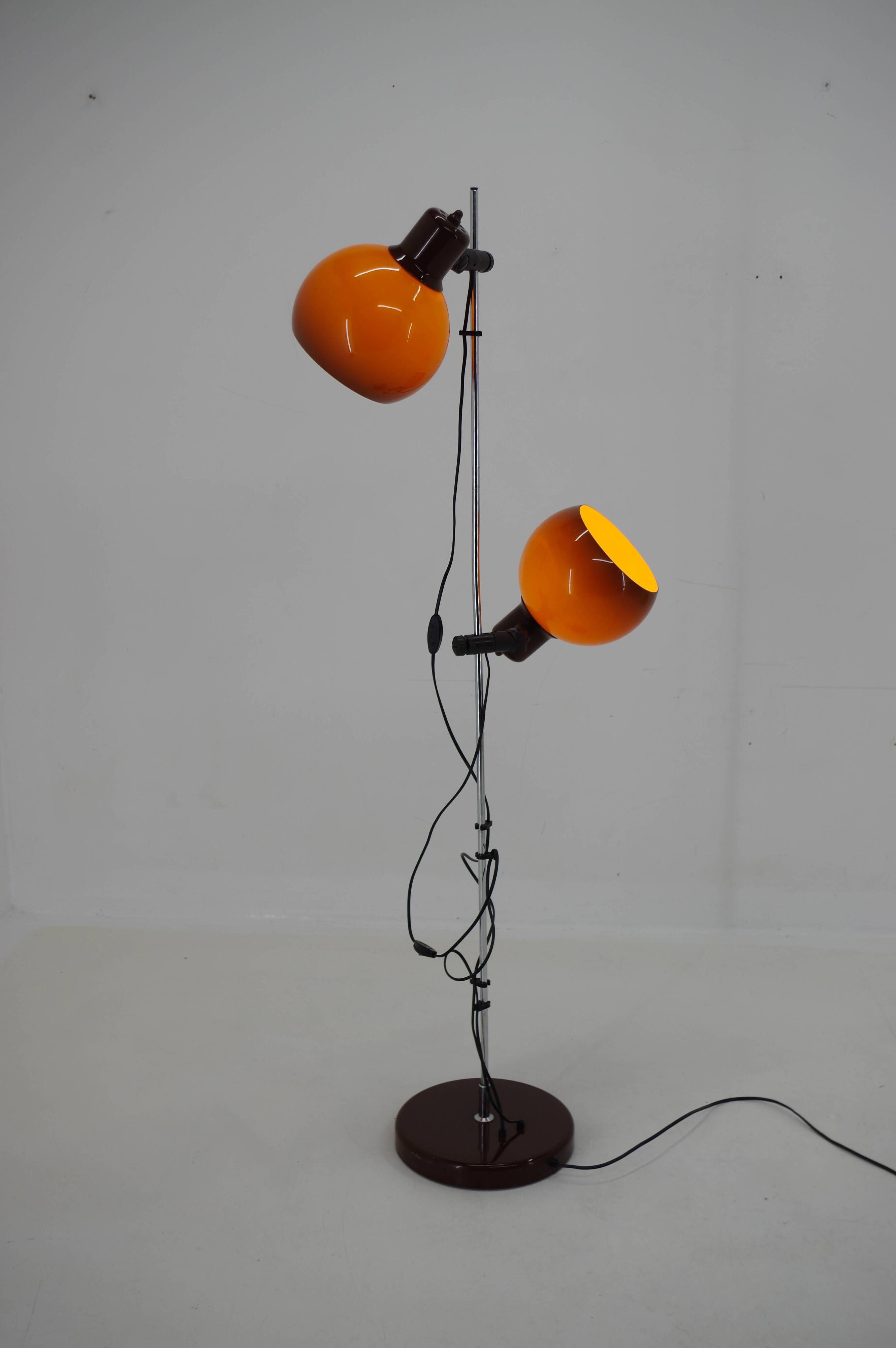 Lampadaire orange vintage, Hongrie, 1970