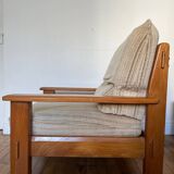 Maison Regain style modernist armchair in solid elm