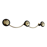Vintage 1960 gold-plated coat rack with 3 hooks - 45 x 7 cm