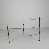 Etagere with 3 glass plates, kidney shape, 1950s