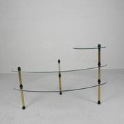 Etagere with 3 glass plates, kidney shape, 1950s
