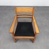 Refined pair of Art Deco armchairs in oak and Coromandel, attributed to L.O.V. Oosterbeek, 1930s