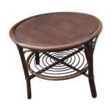 Bamboo and rattan round coffee table