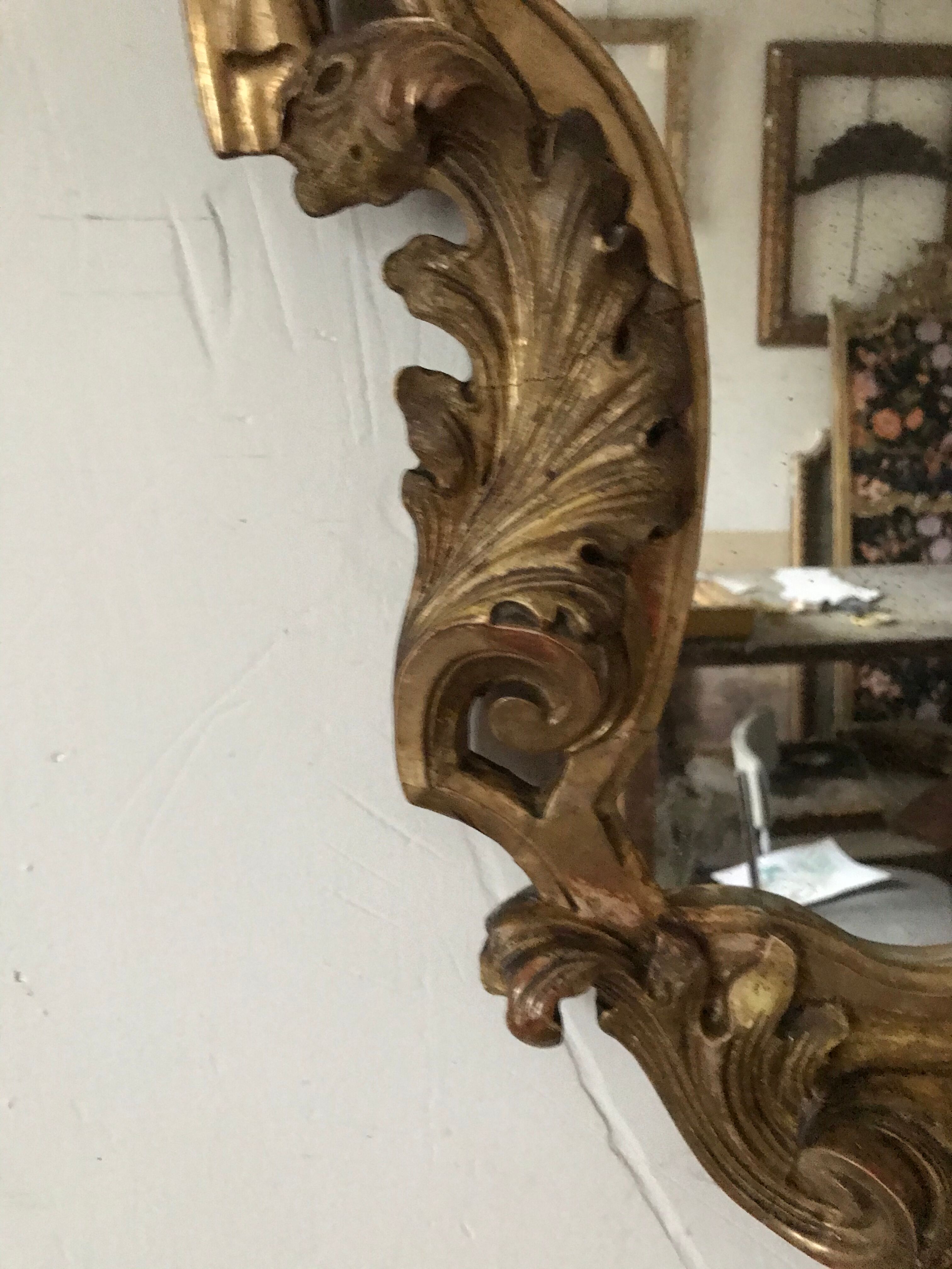 Golden mirror with gold leaf, 64 x 44 cm