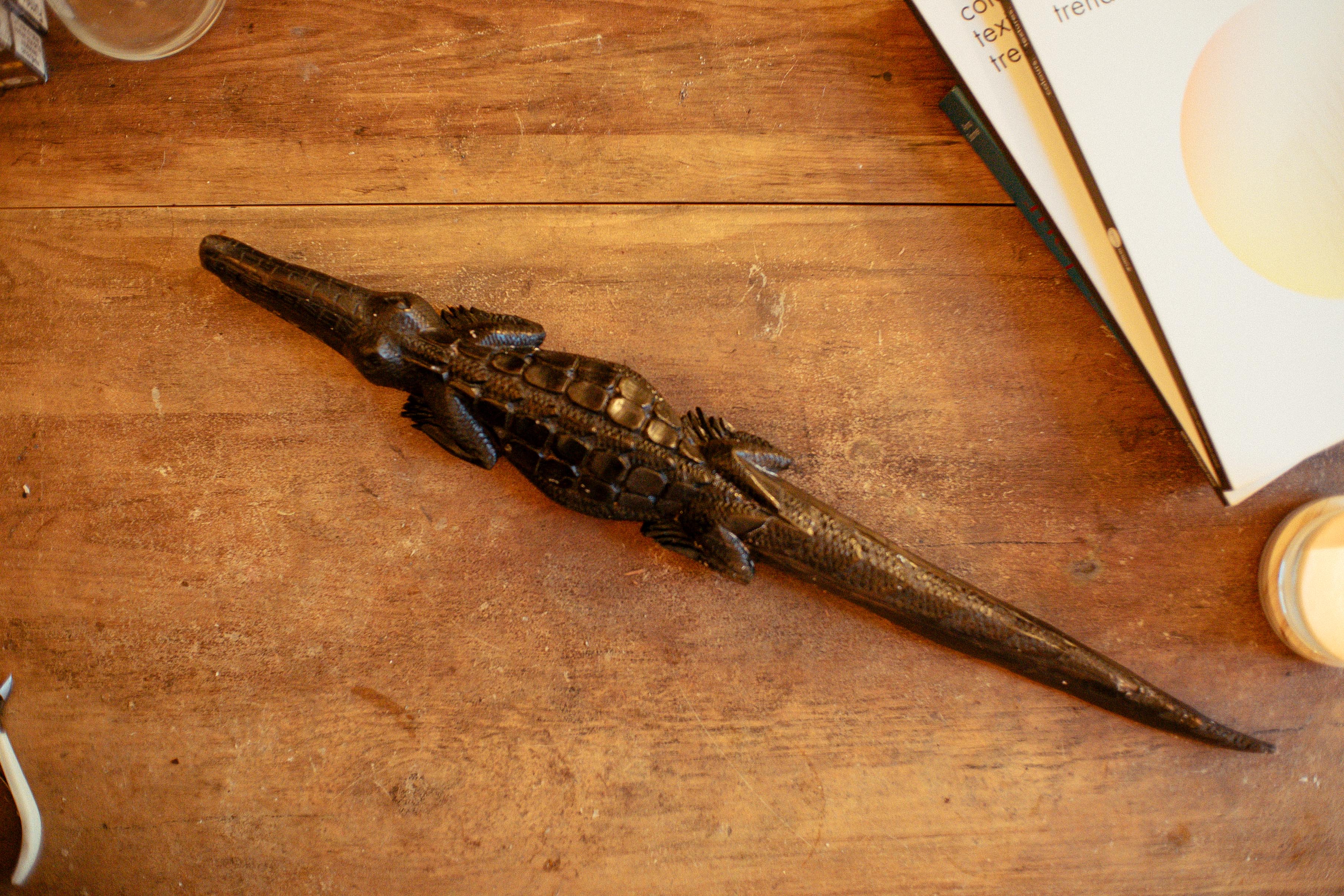 Crocodile sculpture in ebony early twentieth century