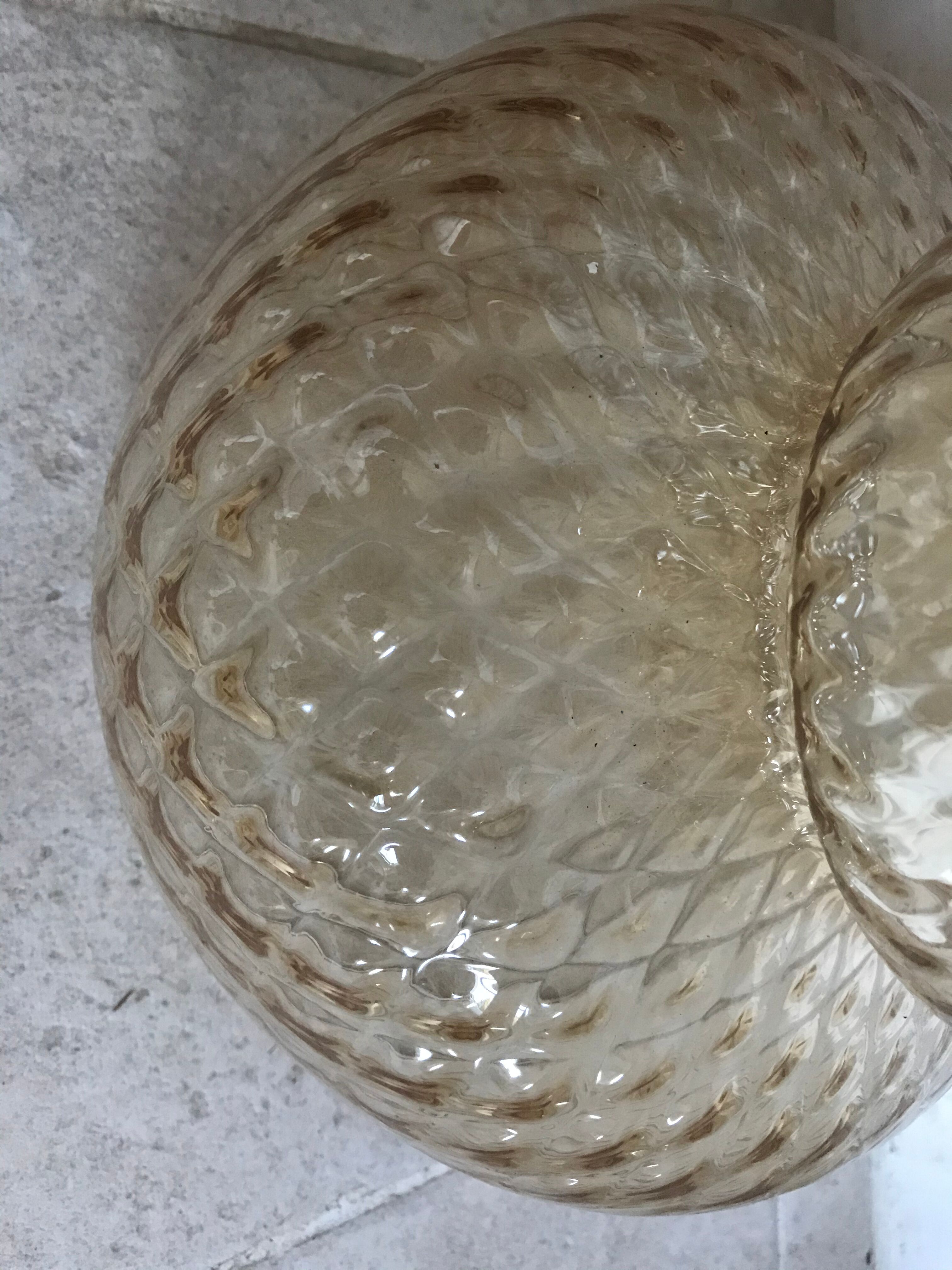 Vintage amber glass suspension