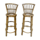 Pair of high stools, bar, rattan with back