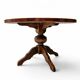 Solid oak dining table, also known as a monastery table, with a sturdy central pedestal, heavy-duty construction