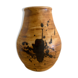 Vase en céramique émaillée tachiste, Poterie de la Colombe, 1970
