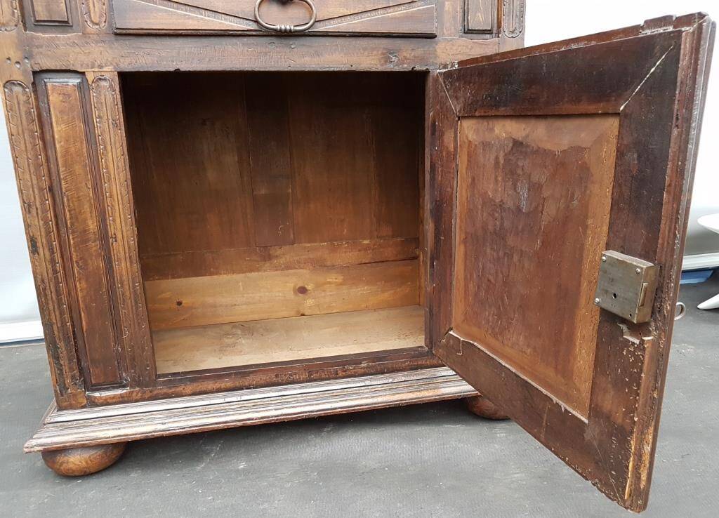 Louis XIII style two-piece recessed high wardrobe