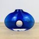 Vase lentille verre soufflé bleu