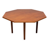 Teak octangle shaped dining table 1960s