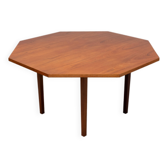Table à manger octogonale en teck des années 1960