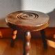 Turned wooden tripod stool