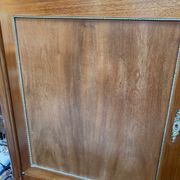 Solid wood buffet Louis XVI style with veined white marble