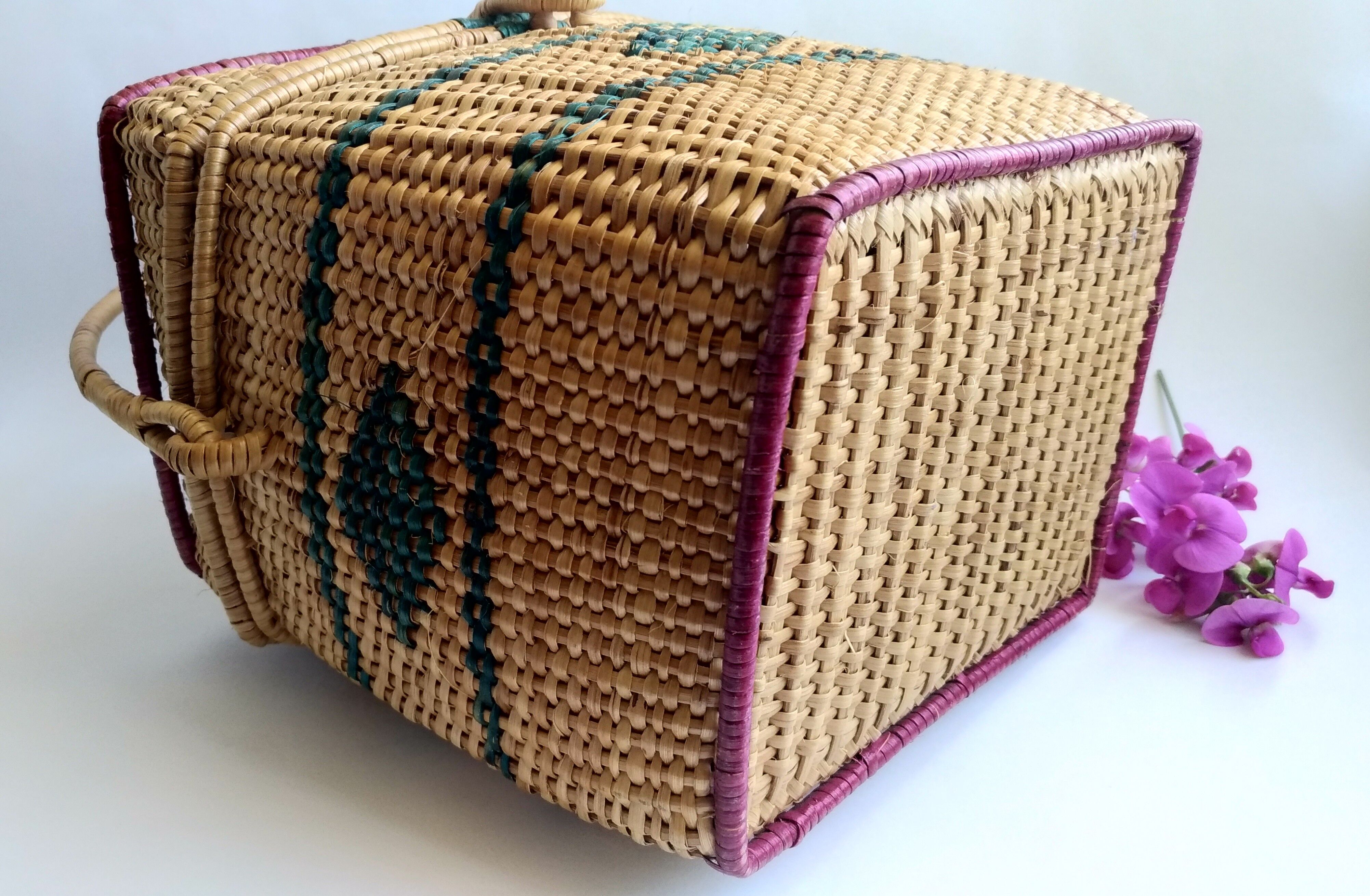 Old rattan suitcase