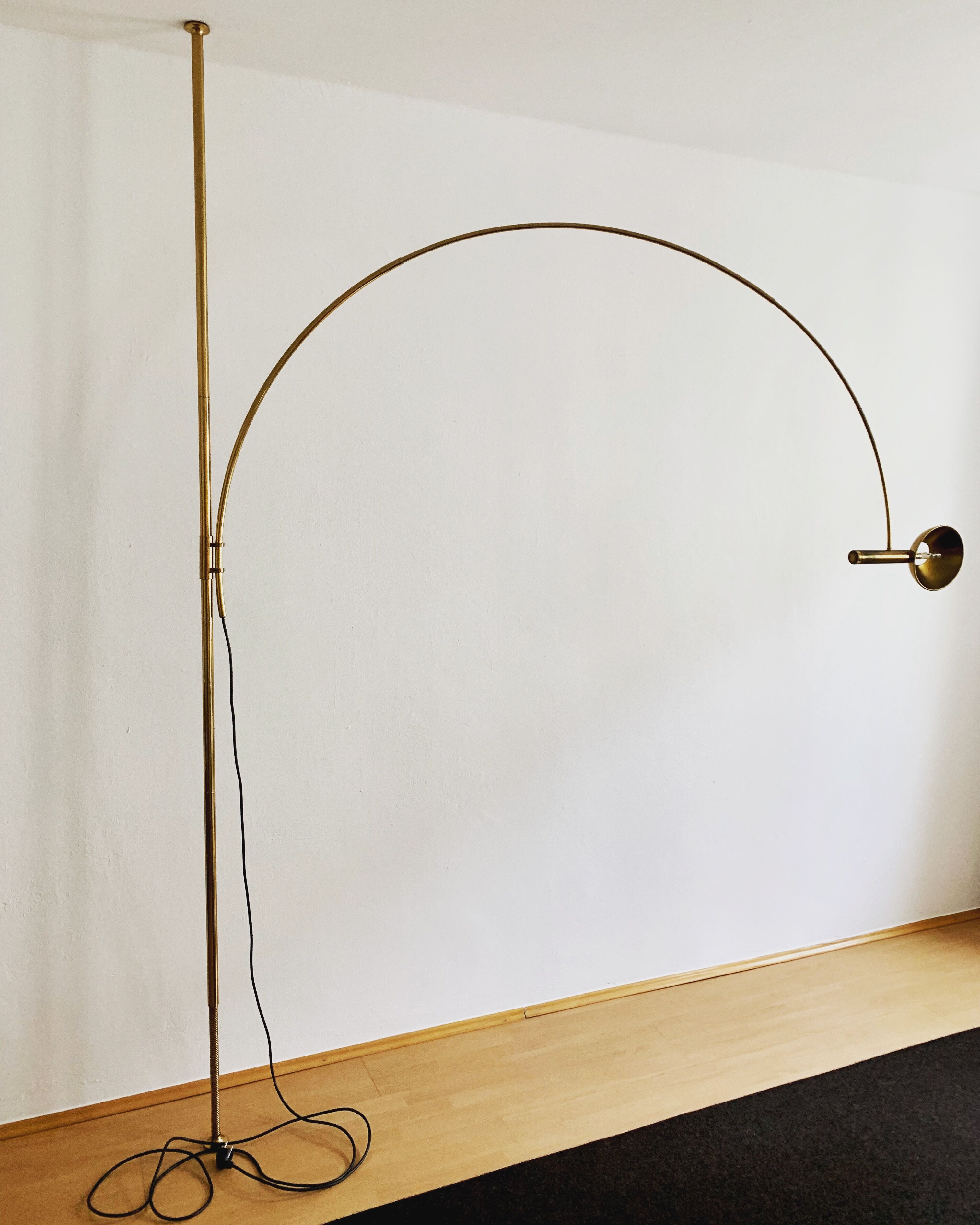 stunning Mid Century Modern brass UNA arc lamp by Florian Schulz