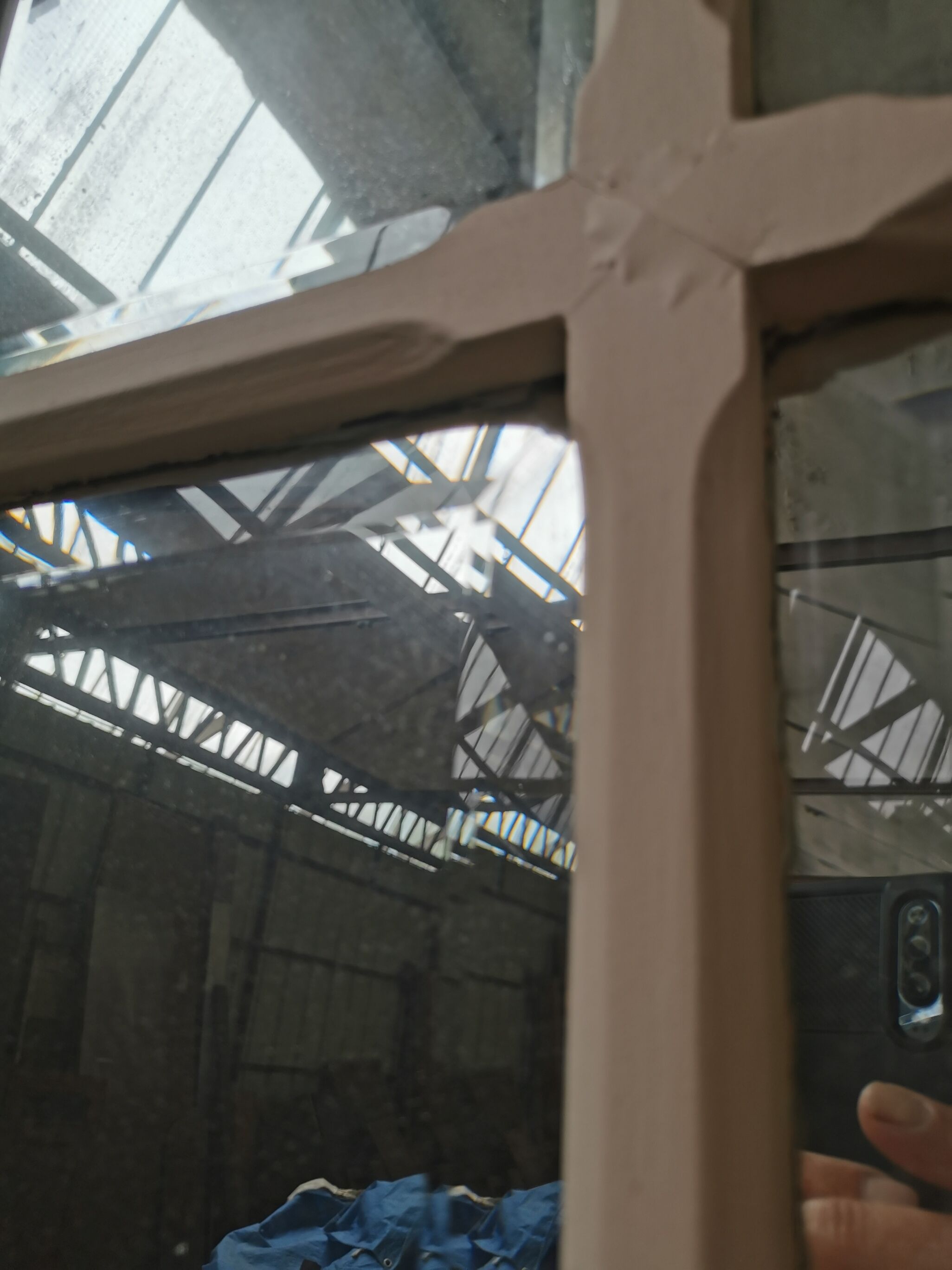 Pair of old haussmannian doors with bevelled mirrors