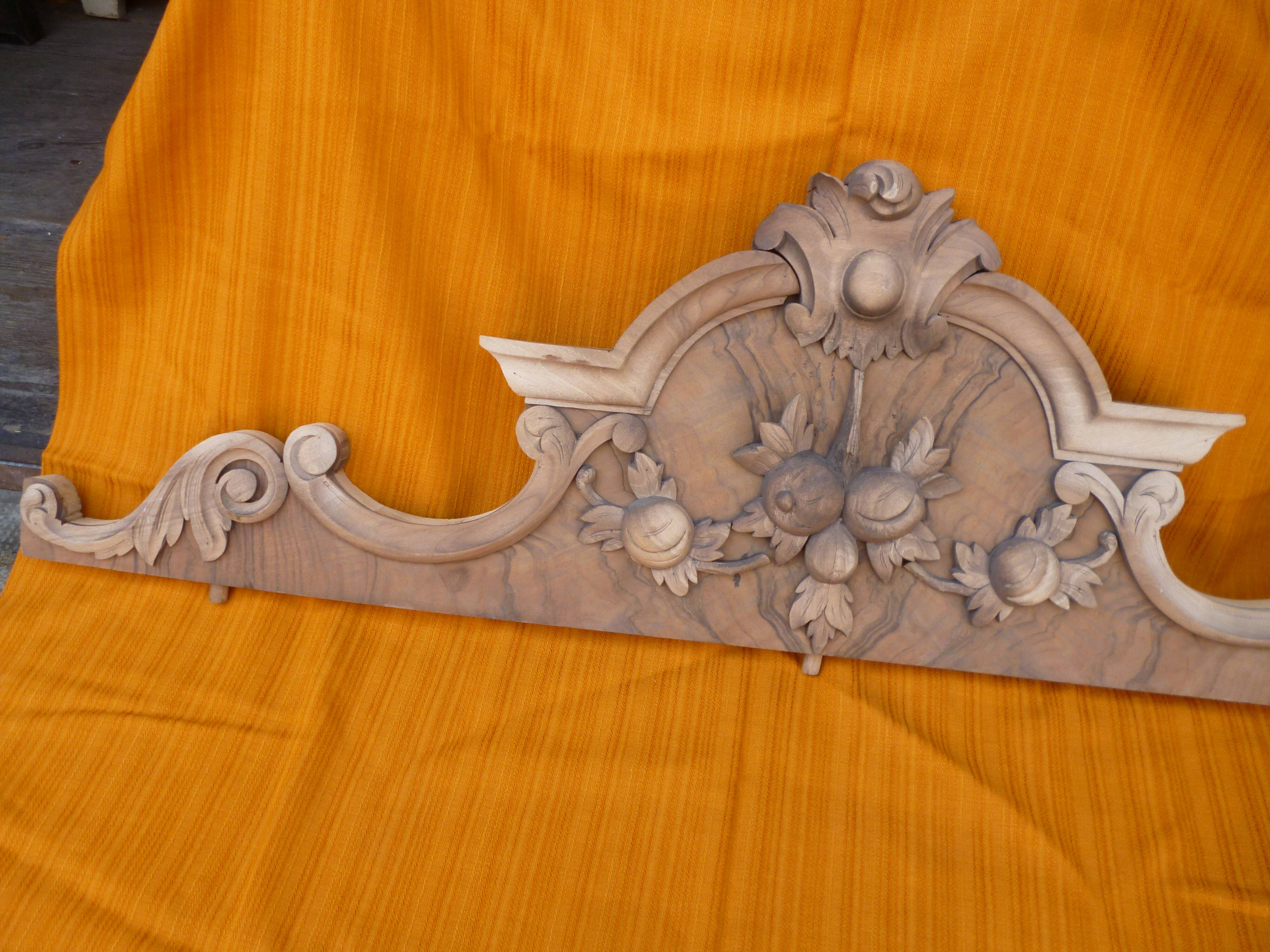 Carved wooden pediment