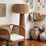 Minimalist bahia floor lamp raffia