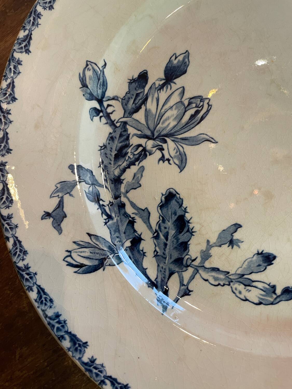 Large Terre de Fer “Cactus” Gien dish