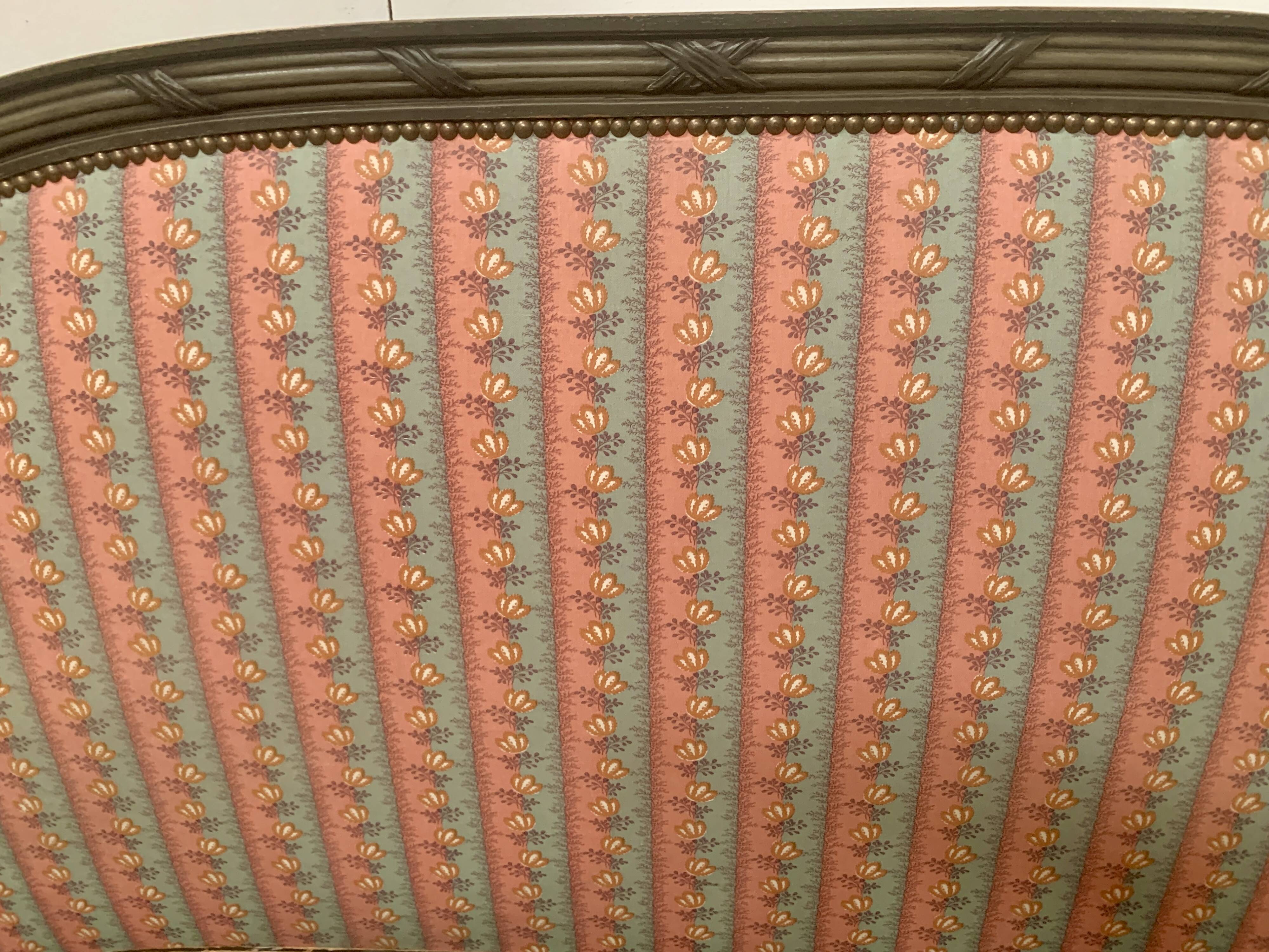 Louis XVI style bed in patinated beech, 20th century