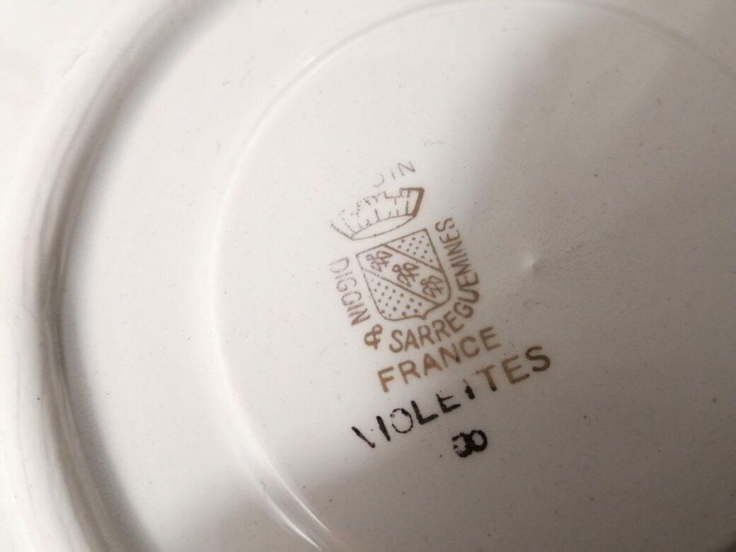 Small plates Sarreguemines Décor Violettes Lot of 5