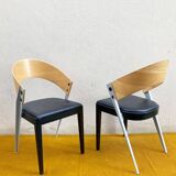 Paire de chaises vintage Horgen-Glarus – design suisse 60s & pieds sabre