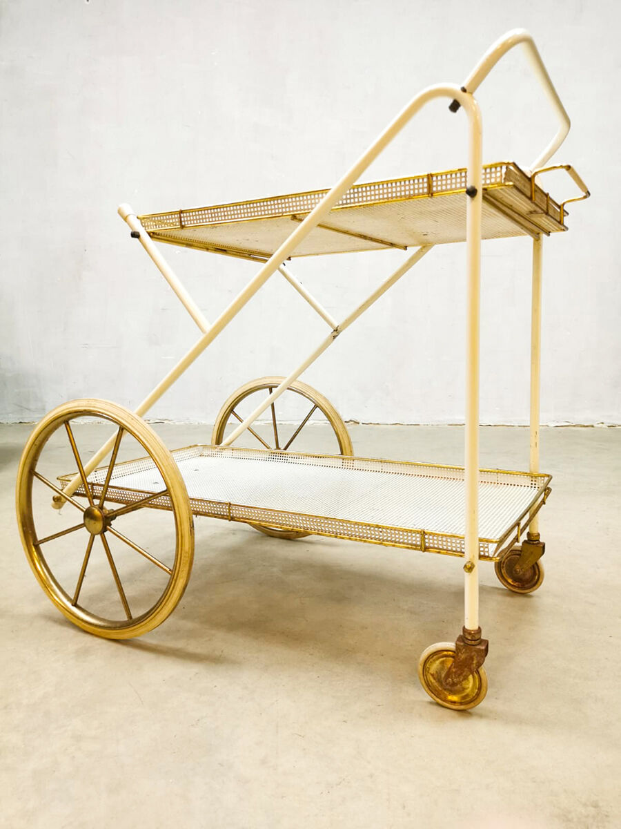 Midcentury vintage brass & steel trolley 'italian chique'